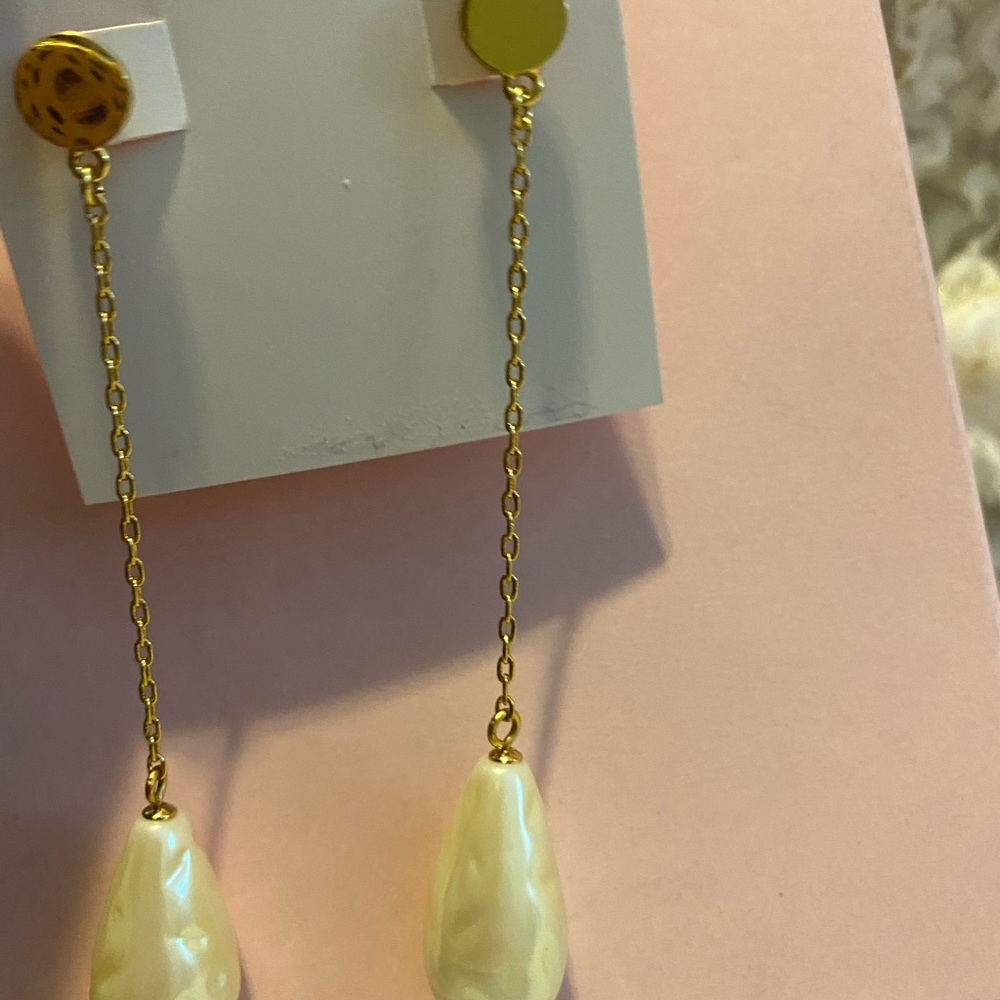 NWT Kate spade long pearl drop earrings - Picture 3 of 4